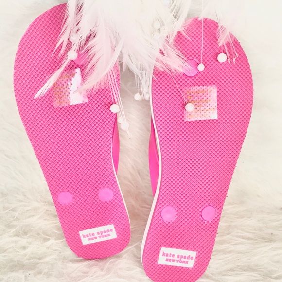 ♠️ NEW KATE SPADE ♠️ SIZE 7 STRIPE BOW PINK WHITE - Picture 3 of 3